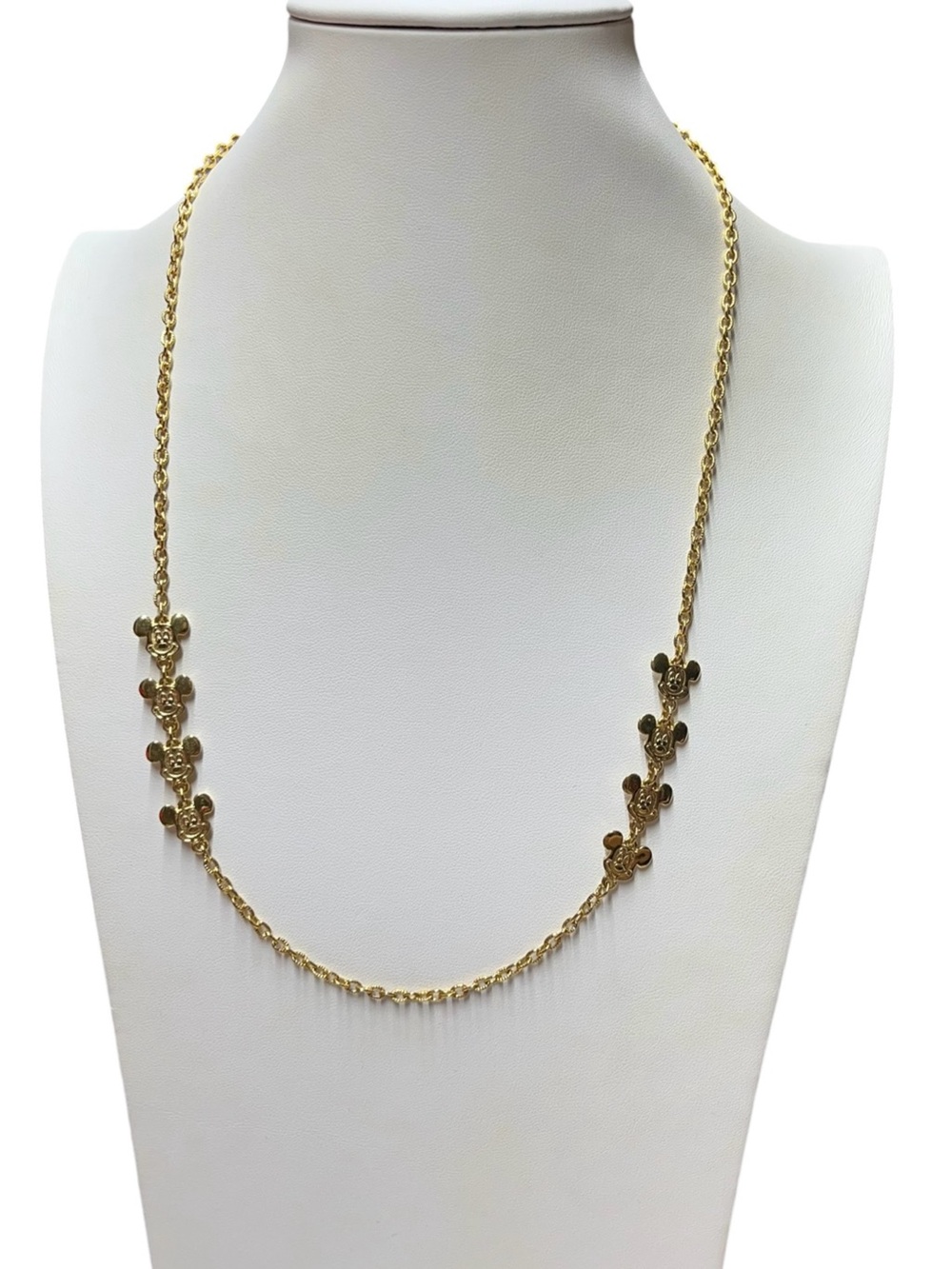 Vintage Mickey Mouse Disney Gold Tone Chain Necklace